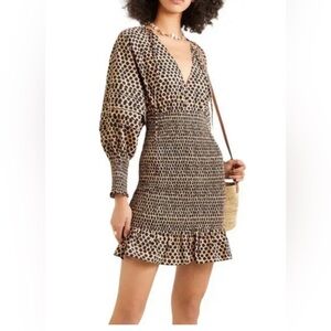RHODE Anya shirted Polka-dot cotton-voile mini dress